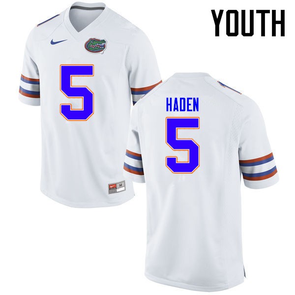 Florida Gators Youth #5 Joe Haden College Football Jerseys White